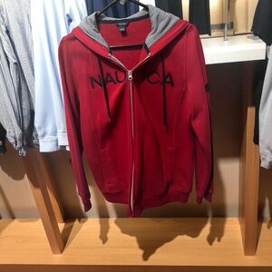 Nautica Men's Bold Red Zip-Up Hoodie